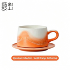 Xiangshang Sunlit Orange Coffee Cup, Handmade Jingdezhen Reactive Glaze Coffee cup