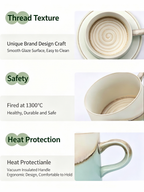 Xiangshang Pure Pale Green Coffee Cup, Handmade Jingdezhen Reactive Glaze Coffee cup