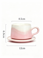 Xiangshang Amber Pink Coffee Cup, Handmade Jingdezhen Reactive Glaze Coffee cup