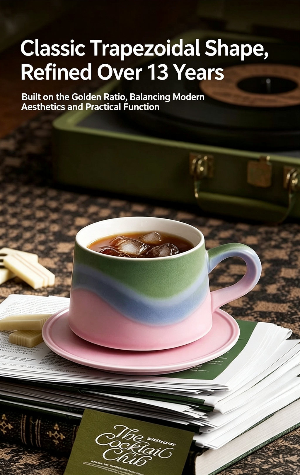 Xiangshang Mountain Glimpse Green Coffee Cup, Handmade Jingdezhen Reactive Glaze Coffee cup