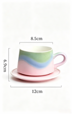 Xiangshang Mountain Glimpse Green Coffee Cup, Handmade Jingdezhen Reactive Glaze Coffee cup