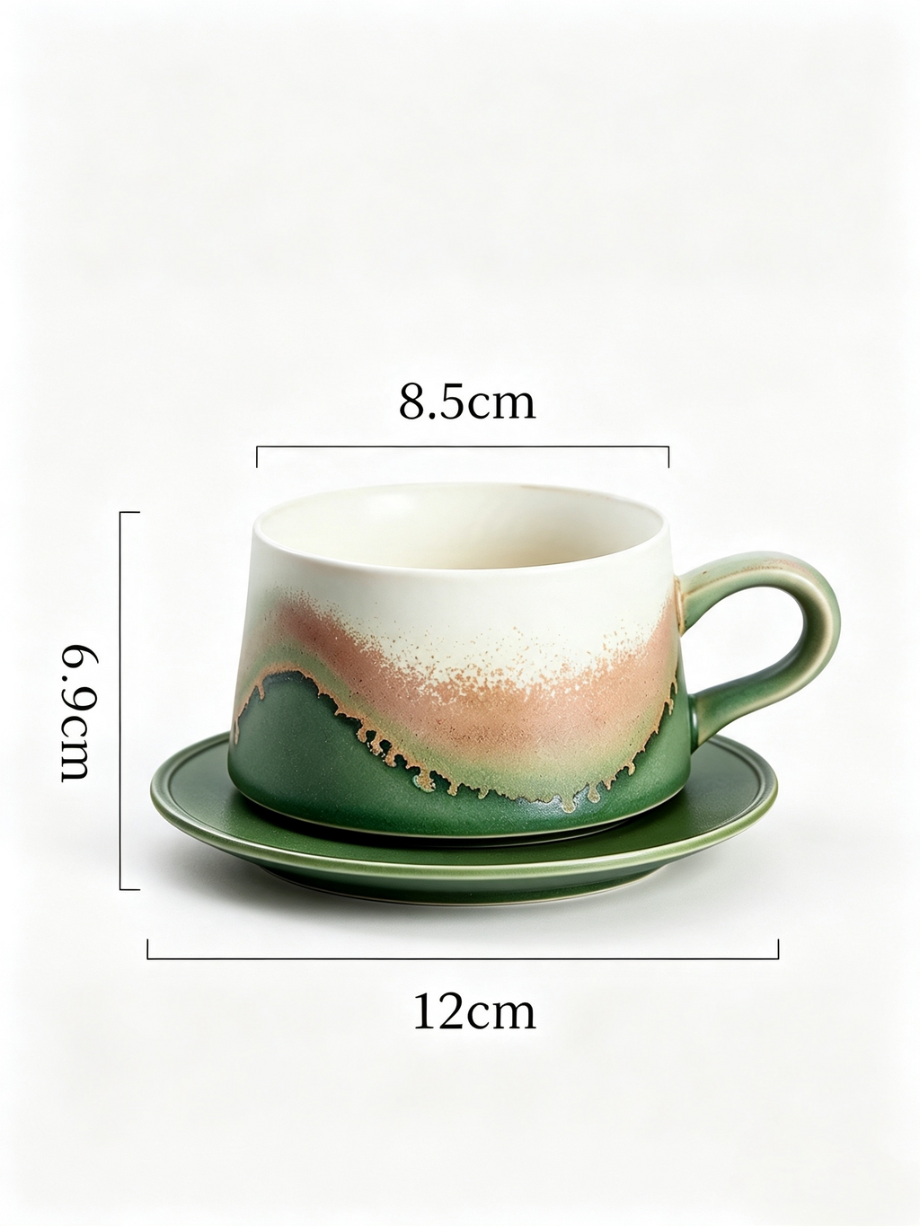Xiangshang Wild Green Coffee Cup, Handmade Jingdezhen Reactive Glaze Coffee cup