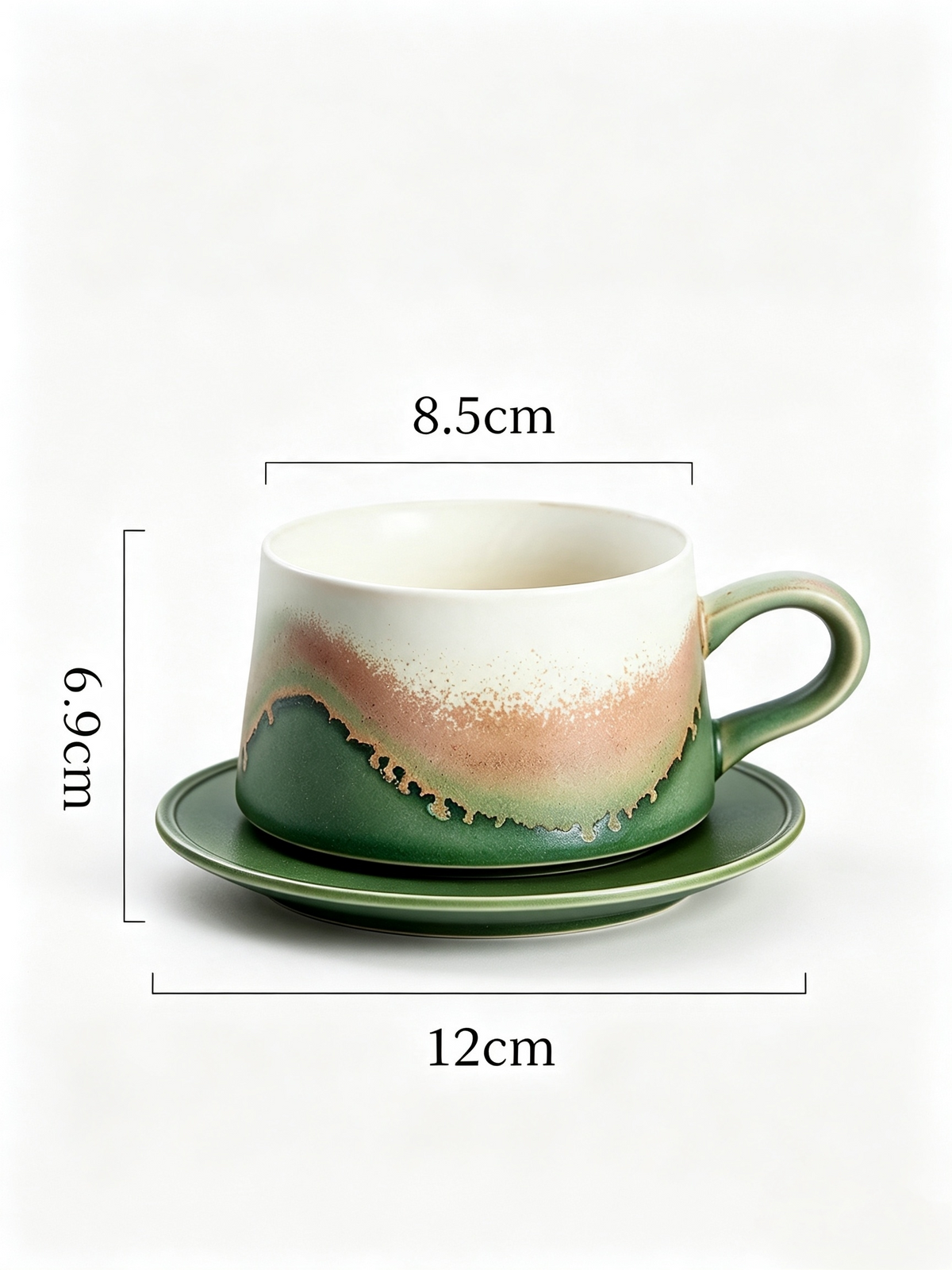 Xiangshang Wild Green Coffee Cup, Handmade Jingdezhen Reactive Glaze Coffee cup