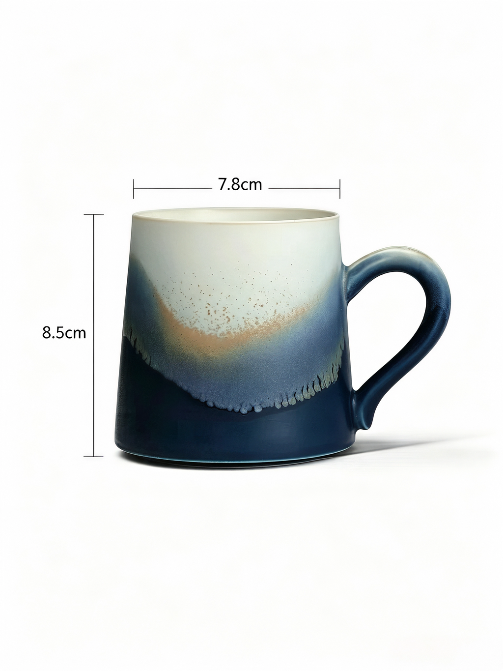 Xiangshang Mountain-Sea Blue Lidded Mug, Handmade Jingdezhen Reactive Glaze Mug