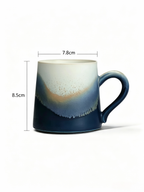 Xiangshang Mountain-Sea Blue Lidded Mug, Handmade Jingdezhen Reactive Glaze Mug