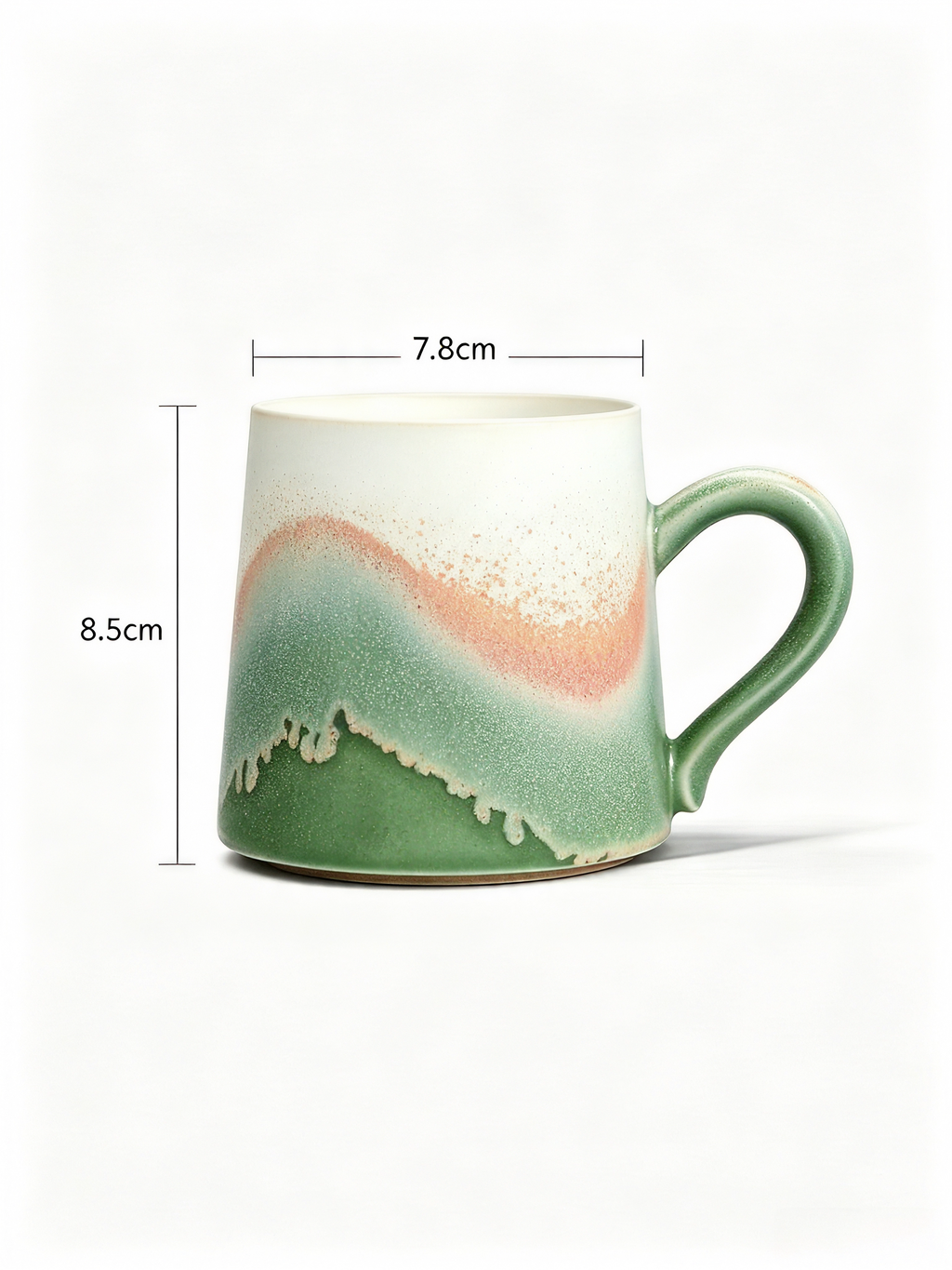 Xiangshang Mountain-Wild Green Lidded Mug, Handmade Jingdezhen Reactive Glaze Mug