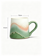 Xiangshang Mountain-Wild Green Lidded Mug, Handmade Jingdezhen Reactive Glaze Mug