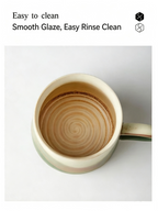 Xiangshang Mountain-Wild Green Lidded Mug, Handmade Jingdezhen Reactive Glaze Mug