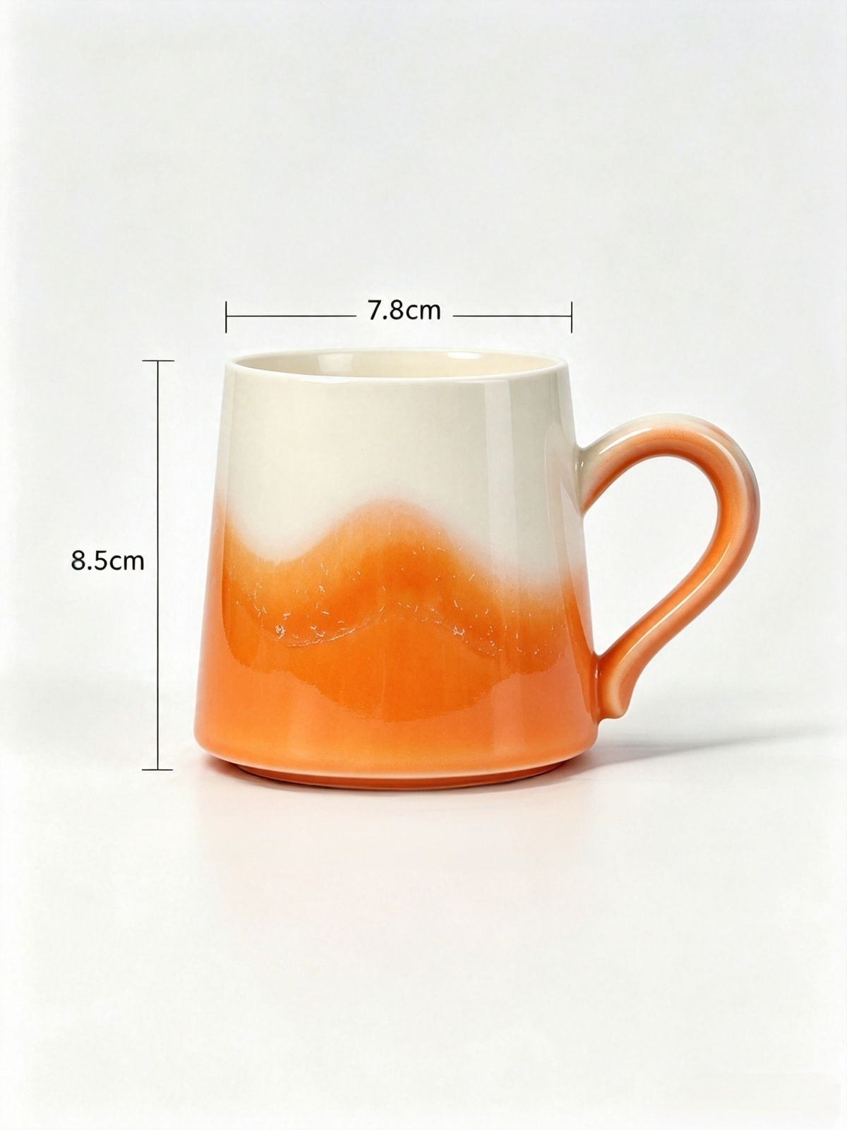Xiangshang Sunshine Orange Lidded Mug, Handmade Jingdezhen Reactive Glaze Mug