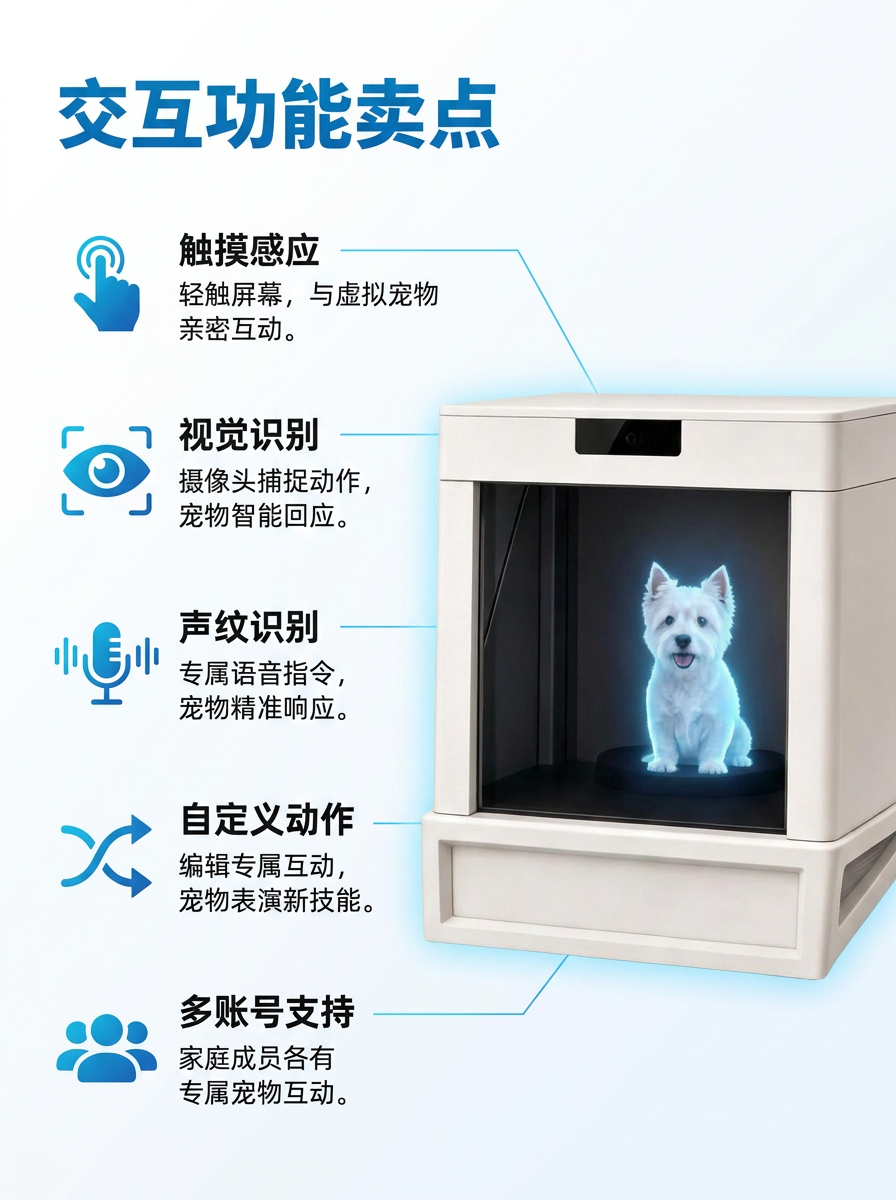 AI 小狗宠物数字生命全息舱宠物全息投影宠物纪念品