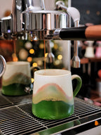 Xiangshang Mountain-Wild Green Lidded Mug, Handmade Jingdezhen Reactive Glaze Mug