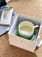 Xiangshang Wild Green Coffee Cup, Handmade Jingdezhen Reactive Glaze Coffee cup