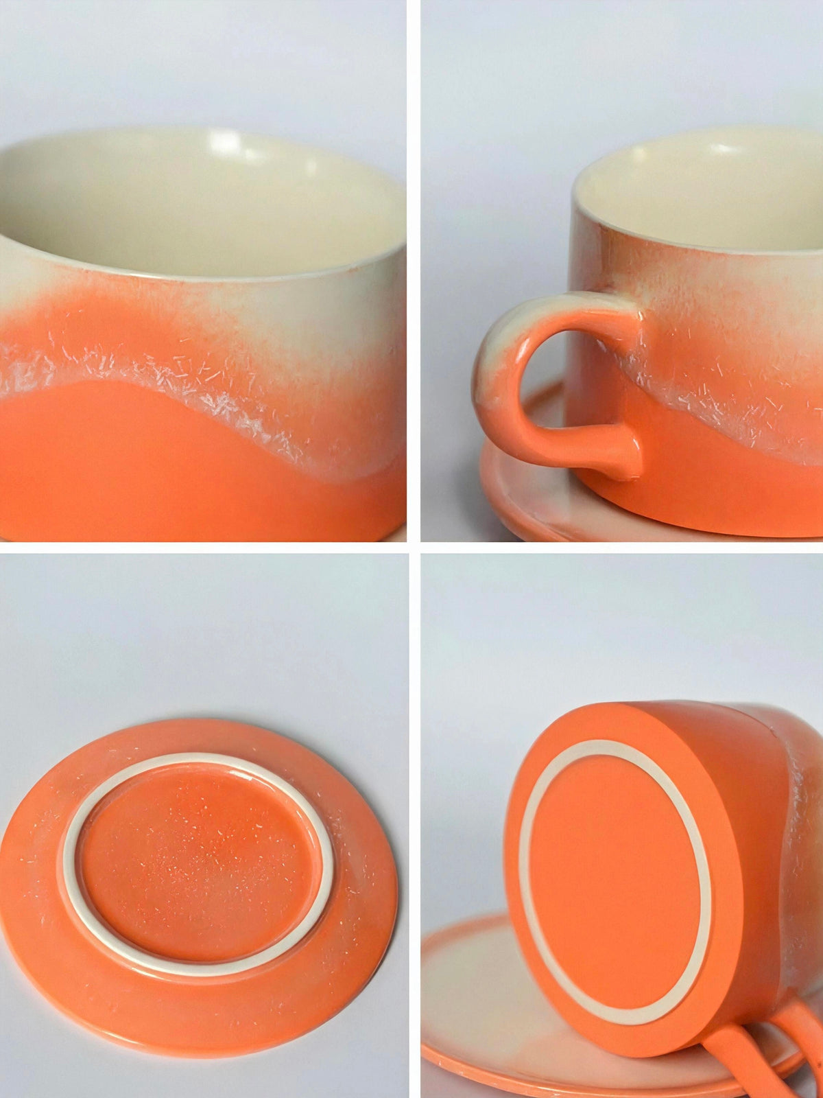 Xiangshang Sunlit Orange Coffee Cup, Handmade Jingdezhen Reactive Glaze Coffee cup