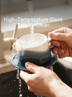 Xiangshang Mountain-Sea Blue Coffee Cup, Handmade Jingdezhen Reactive Glaze Coffee cup