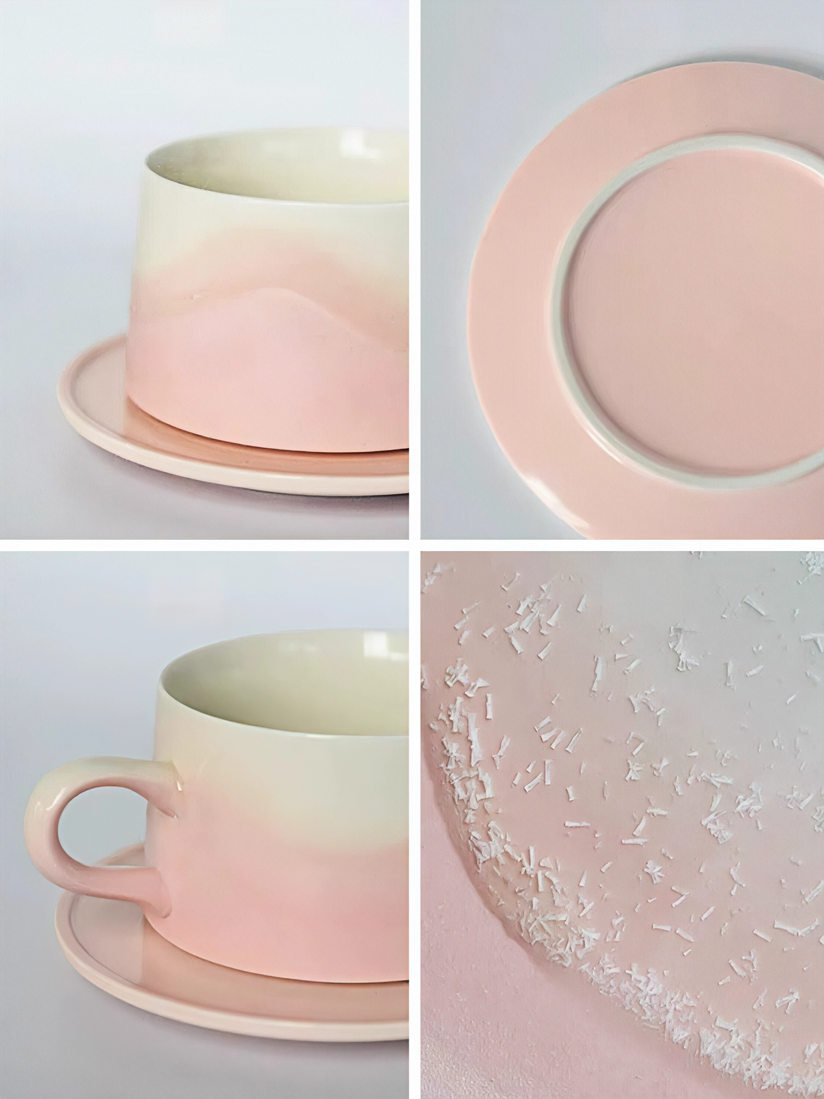 Xiangshang Amber Pink Coffee Cup, Handmade Jingdezhen Reactive Glaze Coffee cup