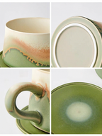 Xiangshang Wild Green Coffee Cup, Handmade Jingdezhen Reactive Glaze Coffee cup